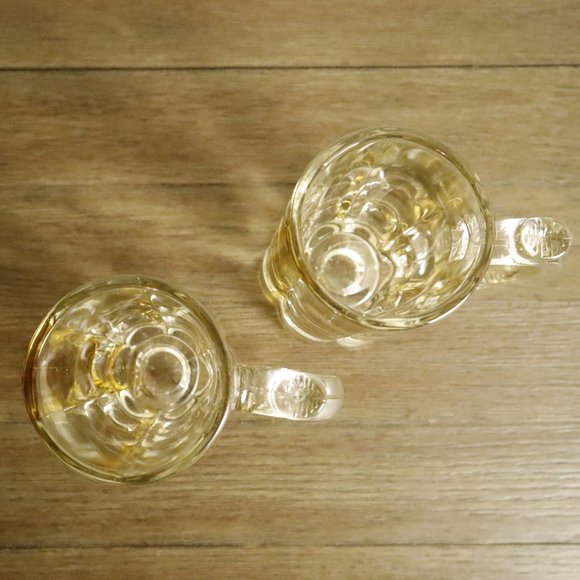 Libbey clear, yellow 8oz glass beer mugs (set of 2) - Picture 3 of 7